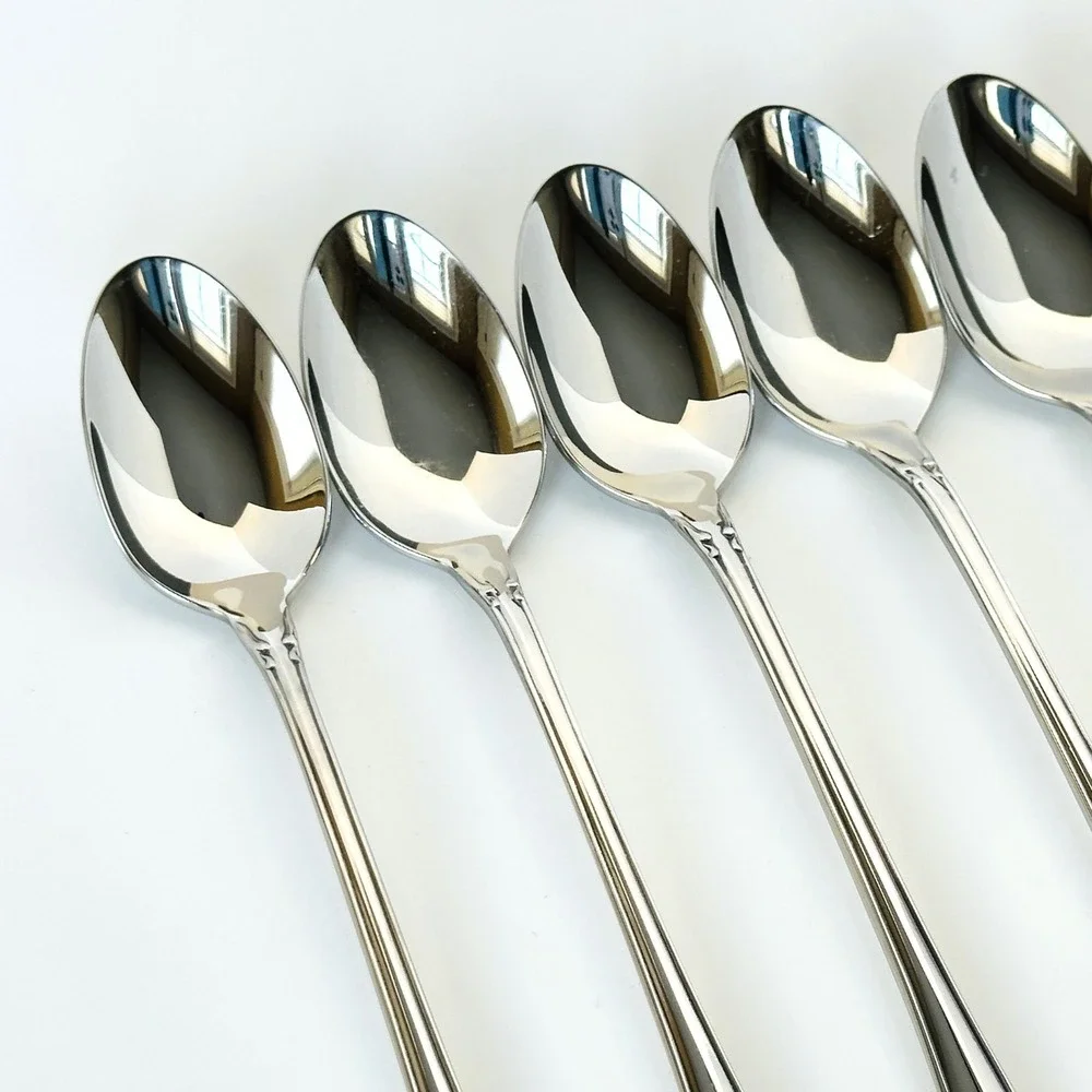 Oneida Stainless Flatware CHATELAINE Lot of 8 Iced Tea Spoons